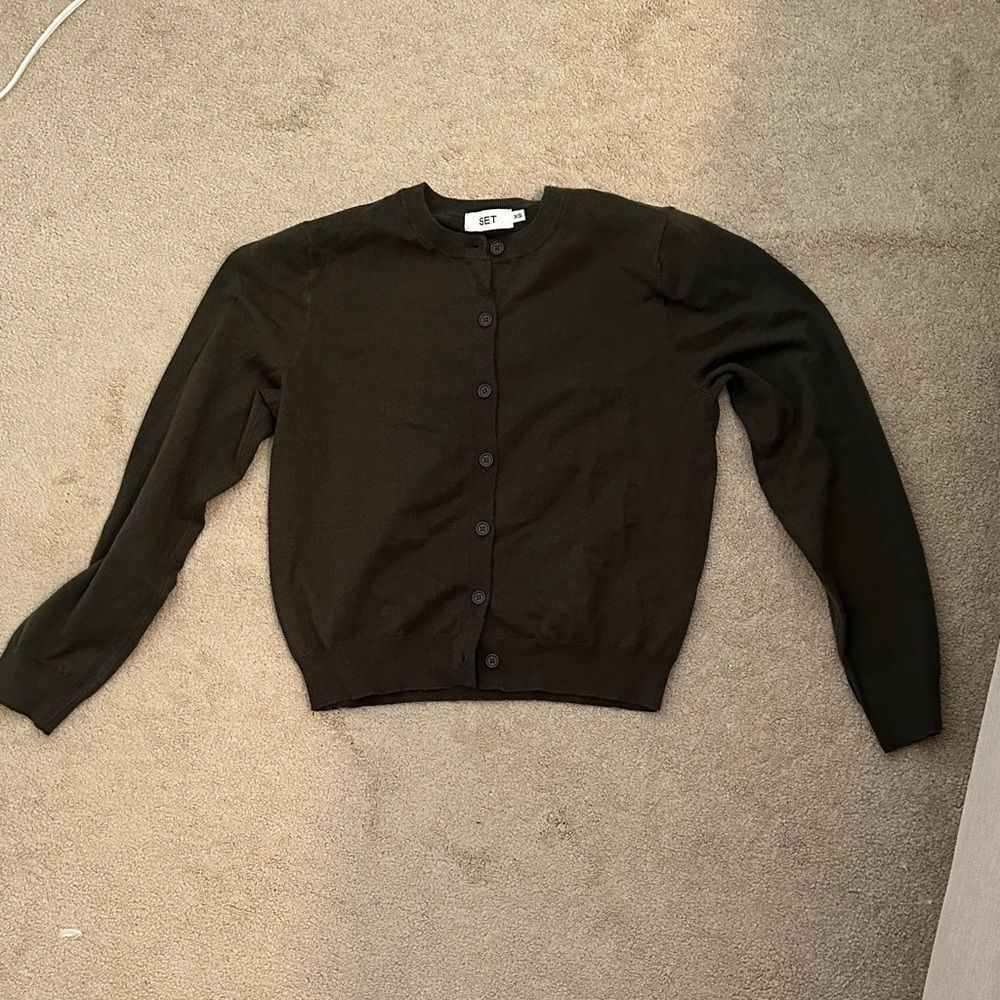 Set active green XS cardigan